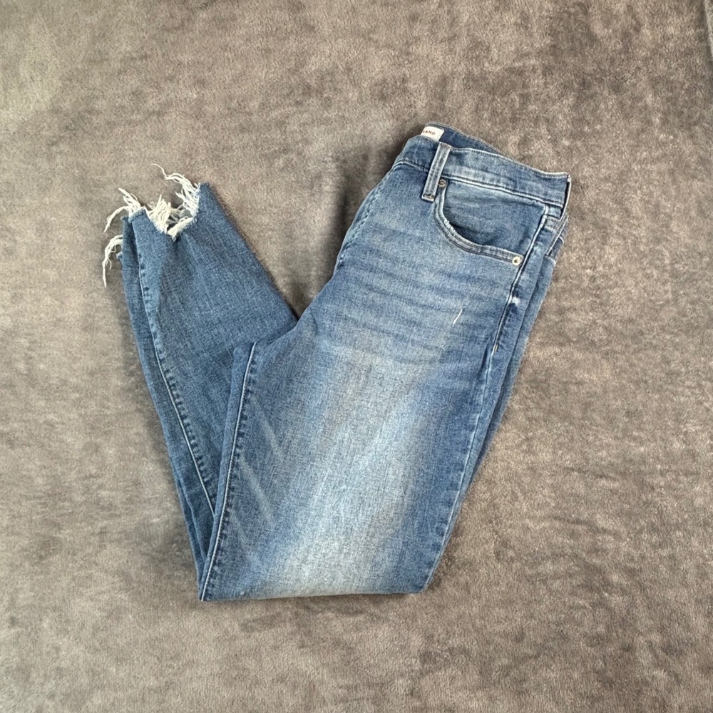 Lucky Brand Bridgette High Rise Skinny Jeans Medium Wash Raw Step Hem 12/31A